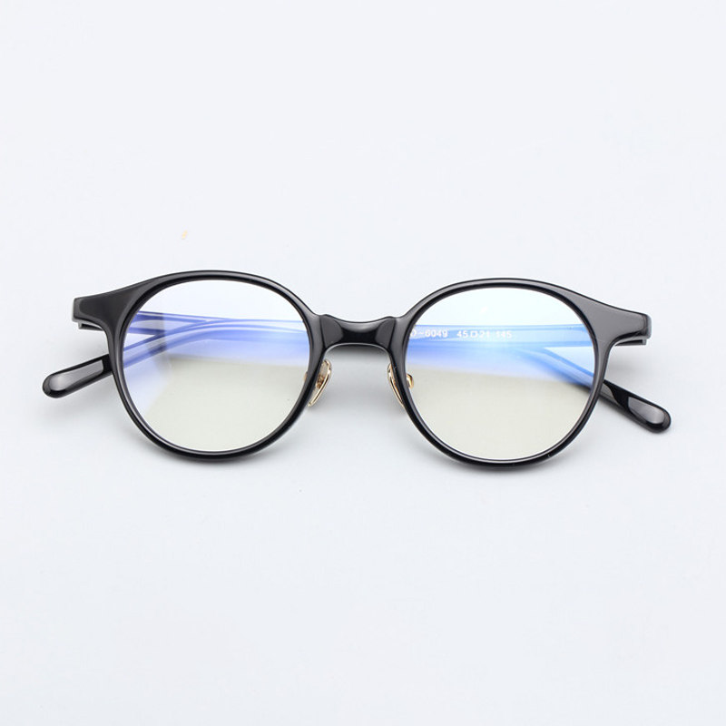 莉贝琳小圆框眼镜配近视眼睛框镜架男蓝光复古文艺透明框架潮6049