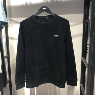 品牌男装(正品大牌)秋冬厚款男士雪尼尔加绒加厚男款毛衣针织衫黑