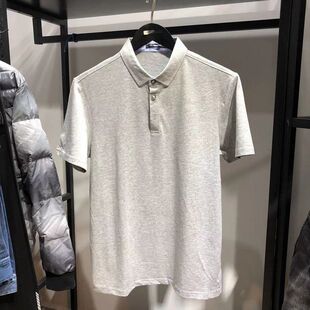 商场撤柜品牌男装纯灰纯棉JJ青年商务翻领短袖T恤夏季薄款POLO衫