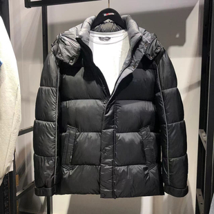 品牌男装正品大牌秋冬厚款男士蓬松面包服加厚棉服青年棉衣外套黑