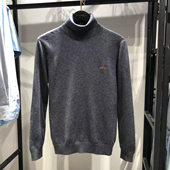 正品 高领纯色绵羊毛毛衣男士 JJ家 品牌男装 秋冬厚款 男士 针织衫 灰