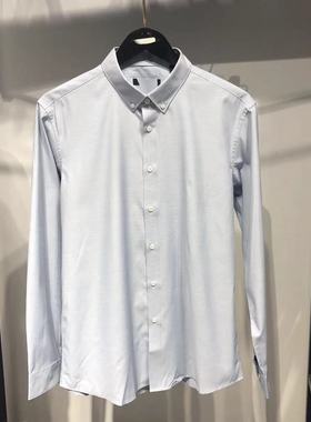 品牌男装！正品大牌！H标~男士长袖衬衫尖领修身商务春秋男款衬衣