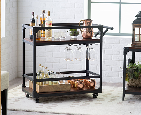 美式铁艺餐车移动酒店餐厅手推车loft餐车酒水车红酒架时尚快餐车