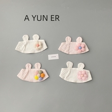 婴儿帽子夏季薄款女宝宝小月龄亲肤棉质护囟门发带头带新生儿胎帽