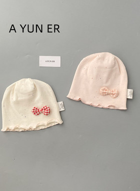 婴儿帽子春秋季女宝宝可爱小花公主帽小月龄女婴护囟门帽无骨胎帽