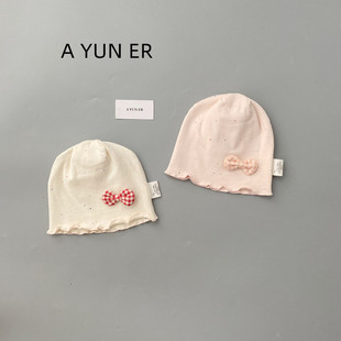 婴儿帽子春秋季 女宝宝可爱小花公主帽小月龄女婴护囟门帽无骨胎帽