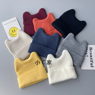 婴儿帽子秋冬季 可爱超萌新生儿针织套头儿童毛线帽潮 男女宝宝韩版