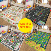卡通地毯幼儿园早教儿童房交通停车场赛道宝宝过家家亲子游戏地垫