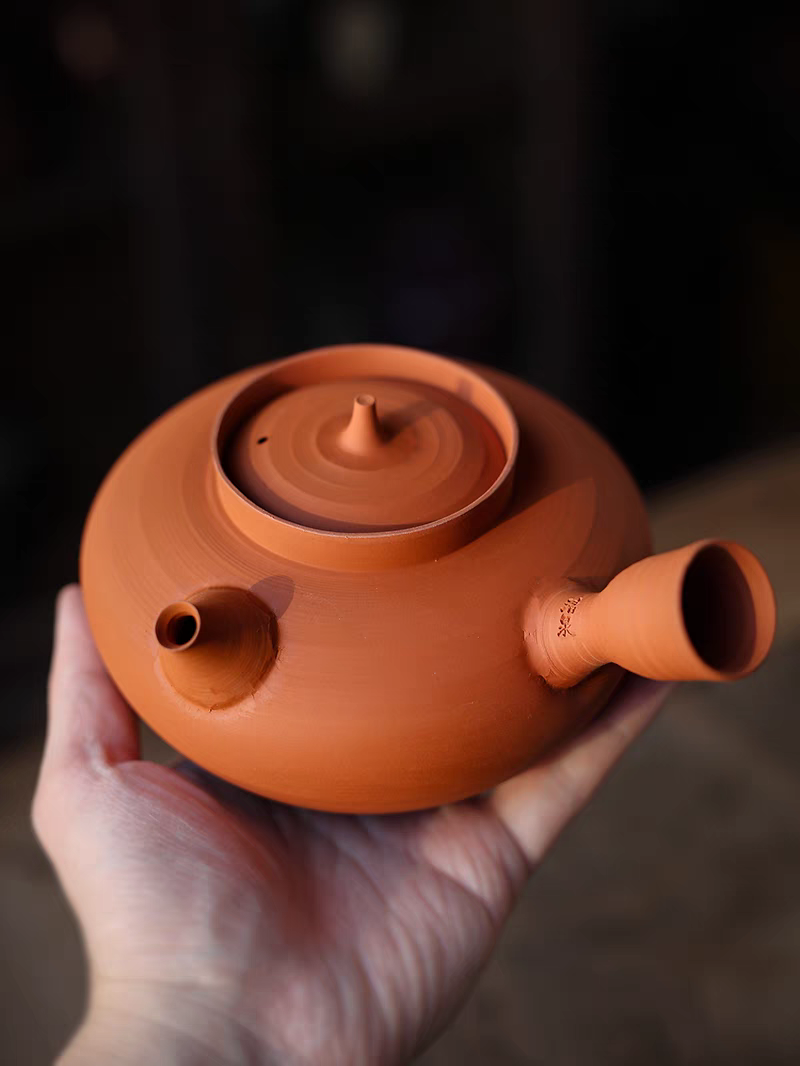 黄钢清清泉壶 超薄手拉砂铫 潮汕工夫茶炉烧水壶红泥炭炉州单丛茶