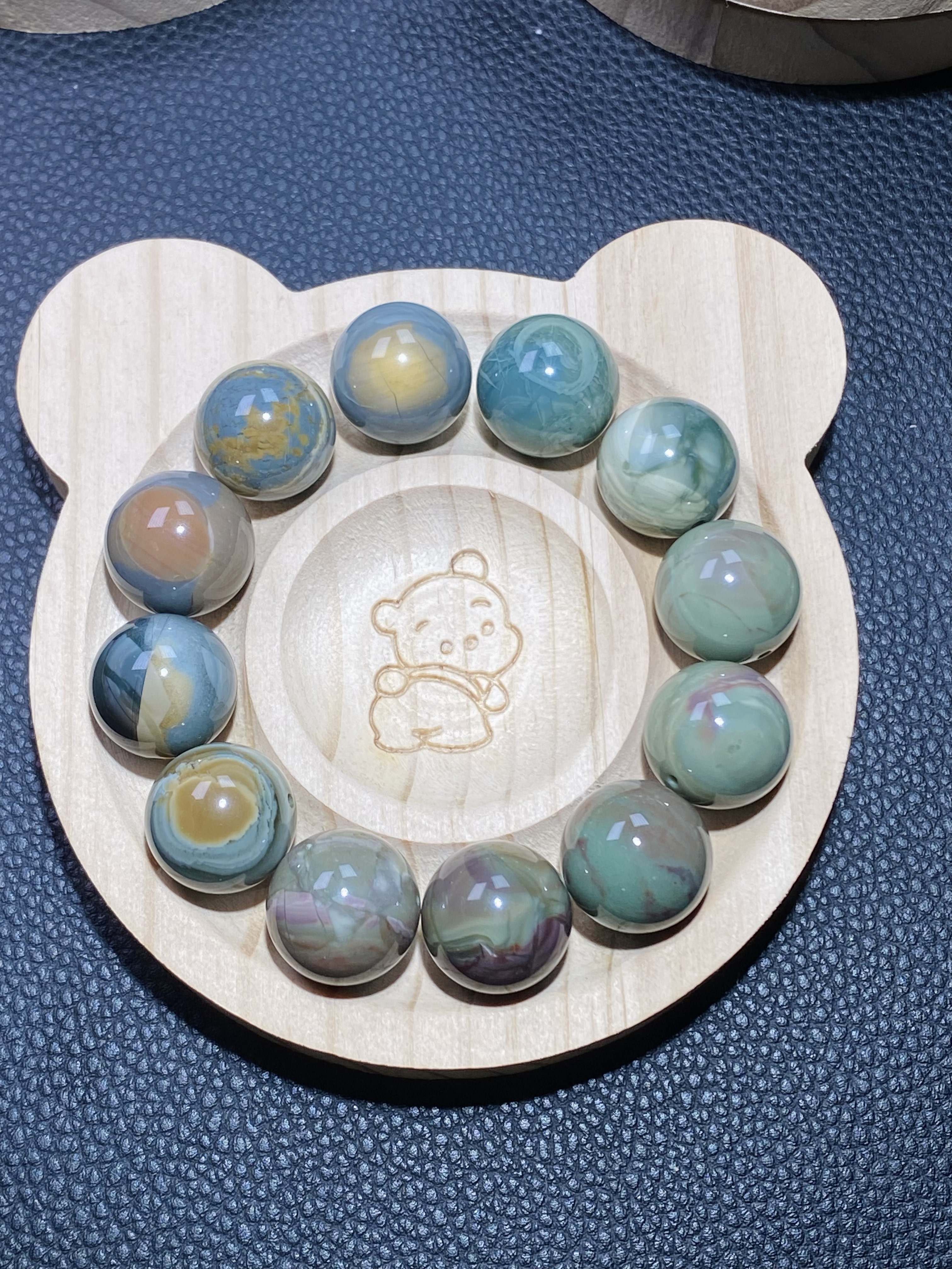 阿拉善老料妖花星空与莫奈意境珠手串16mm+