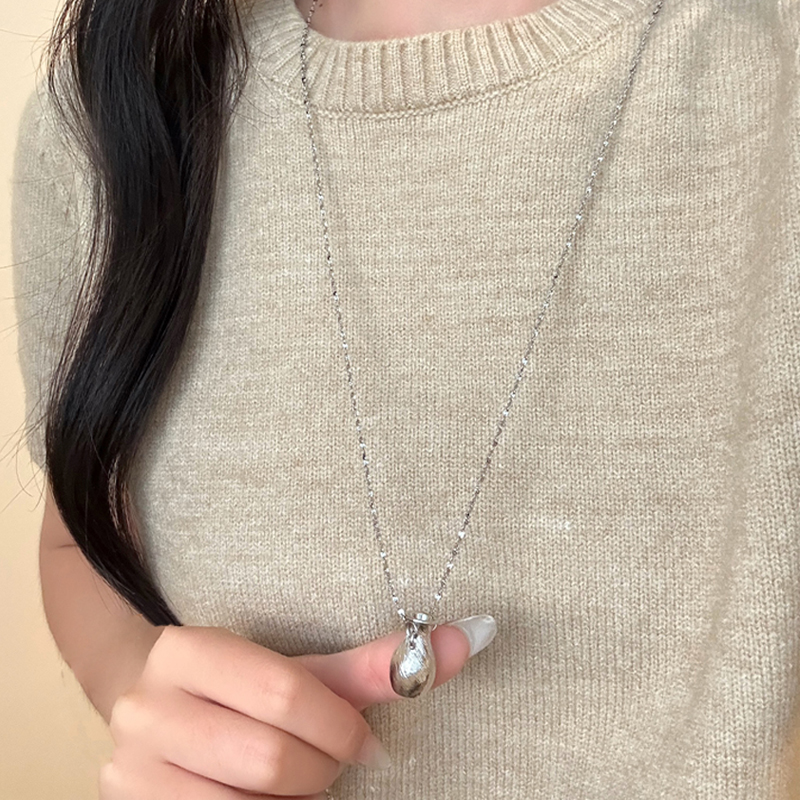 银色水瓶吊坠项链女毛衣链配饰