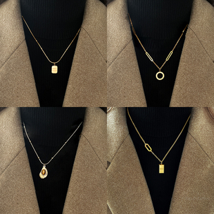 适合高领钛钢项链女轻奢气质短款 毛衣链不掉色百搭锁骨链颈链秋冬