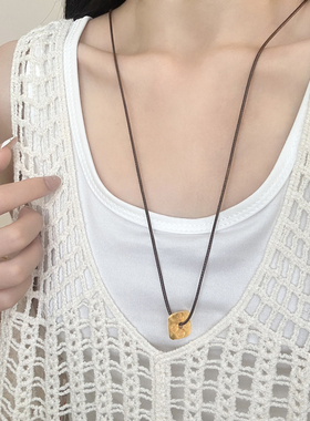 福禄寿禧 新中式古法刻字吊坠项链女款复古国风高级感锁骨链配饰