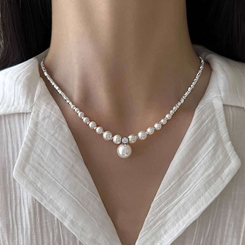 高级感珍珠碎银子几两项链