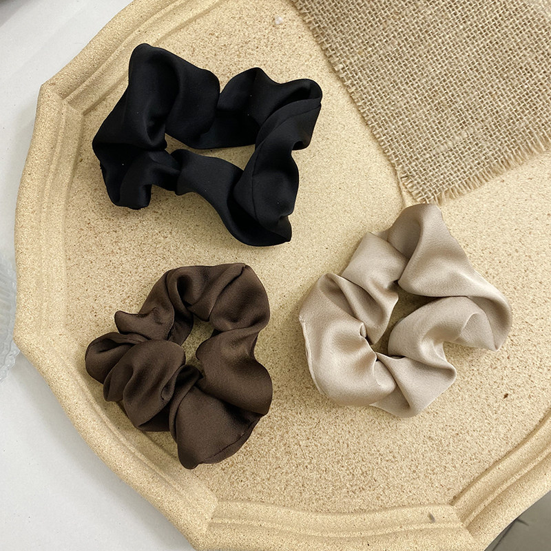 三只装发圈大肠圈高级简约缎面brandy韩国纯色布料ins猪肥肠头绳