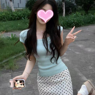 女洋气减龄显瘦短袖 2025夏季 套装 新款 上衣波点半身裙两件套潮 时尚