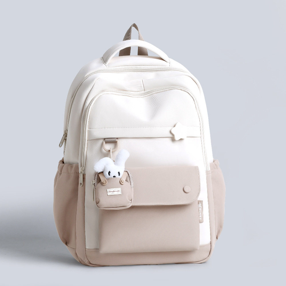 新款高颜值简约书包百搭休闲女生双肩包大容量初高中大学生背包,箱包皮具/热销女包/男包,双肩背包,淘宝优惠券,粉丝福利购,淘宝优惠卷