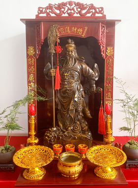 关公财神武财神关二爷佛像供奉台家用经济型墙壁挂式神台客厅摆件