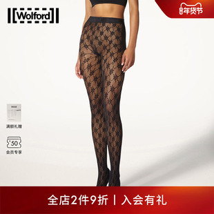 Wolford/沃尔福特Floral玫瑰花网纹连裤丝袜19075