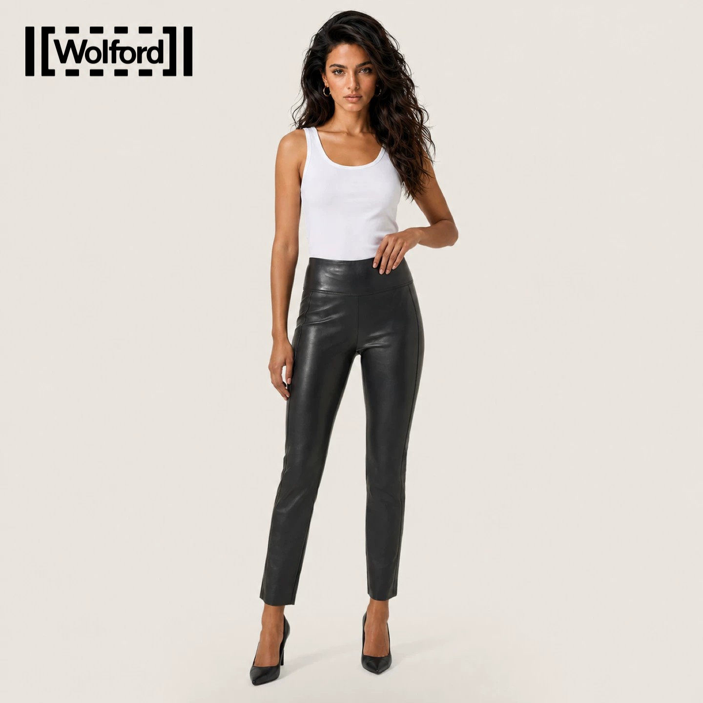 Wolford/沃尔福特克罗地亚进口 柔软舒适素皮裤九分裤女装53429 J