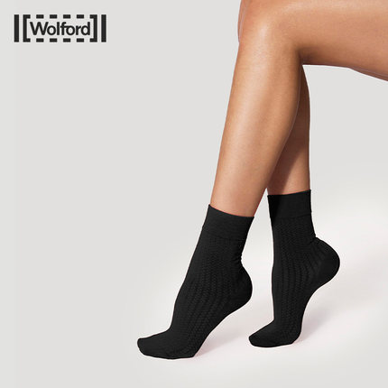 Wolford/沃尔福特美利奴羊毛混纺100D不闷短袜41324
