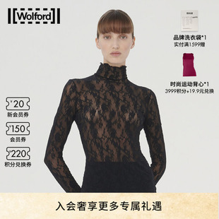 沃尔福特Floral蕾丝花长袖 Wolford 高领上衣53193