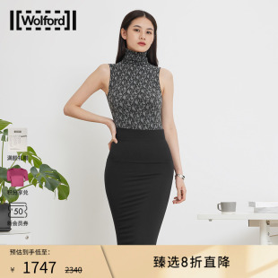 Wolford 气质棉混纺字母印花高领连体衣75082 沃尔福特Cotton时尚