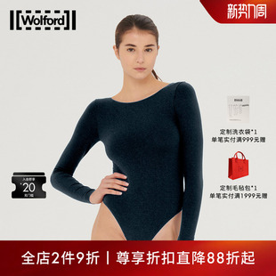 舒适连体上衣女77106 运动微闪后背低领个性 Wolford 沃尔福特时尚