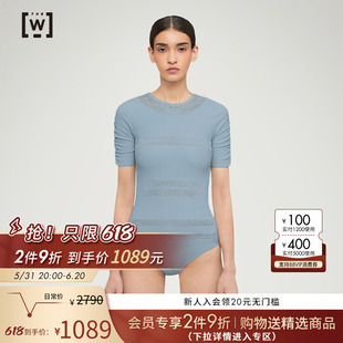 沃尔福特W运动时尚 Wolford 休闲网状镂空性感条纹舒适连体衣79281