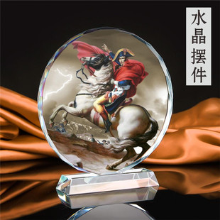 世界名人拿破仑画像书房珍藏品水晶摆件纯手工工艺品人偶模型创意