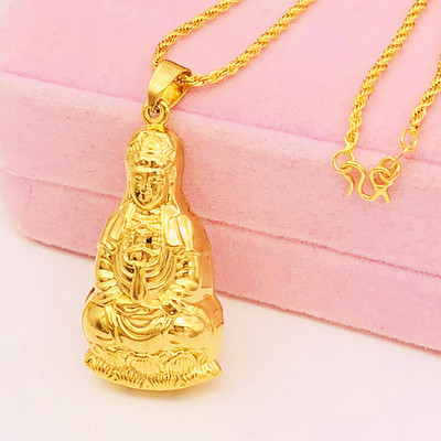 男女硬币越南沙金铜镀金双面观音