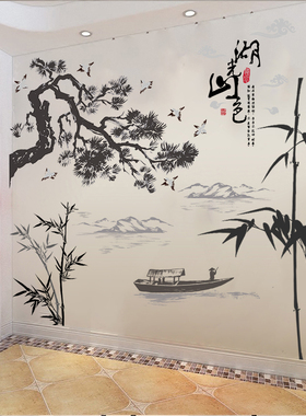 小学国学古诗词古典风文化墙贴纸