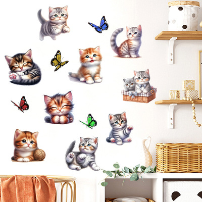 3d立体卡通可爱猫咪墙贴儿童房装饰墙壁补洞遮丑挡小窟窿划痕贴纸