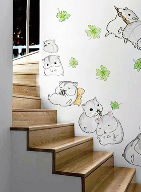 小图案房间改造猫咪可爱风墙贴画
