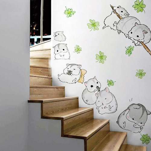 小图案房间改造猫咪可爱风墙贴画
