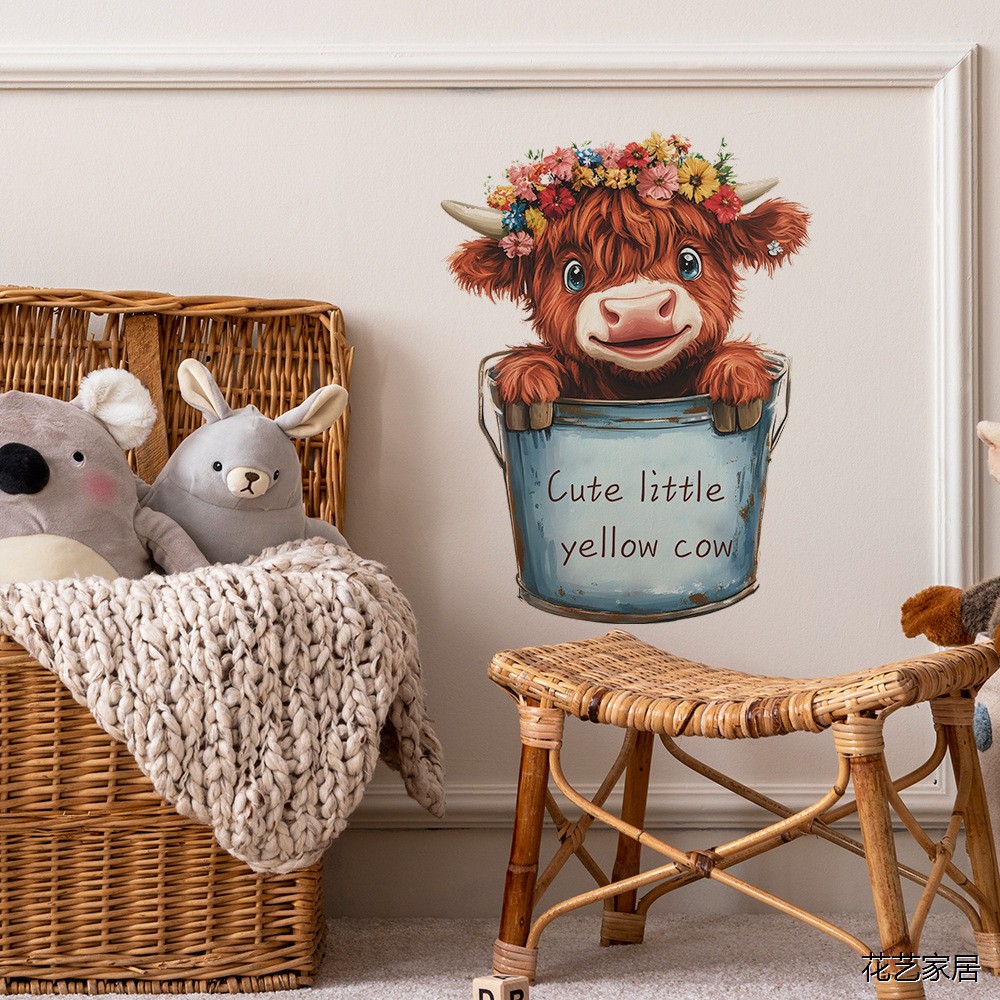 2025年新款u47爱牛鲜铁室客厅背化贴fn-f2可小牦花桶防水贴画自粘