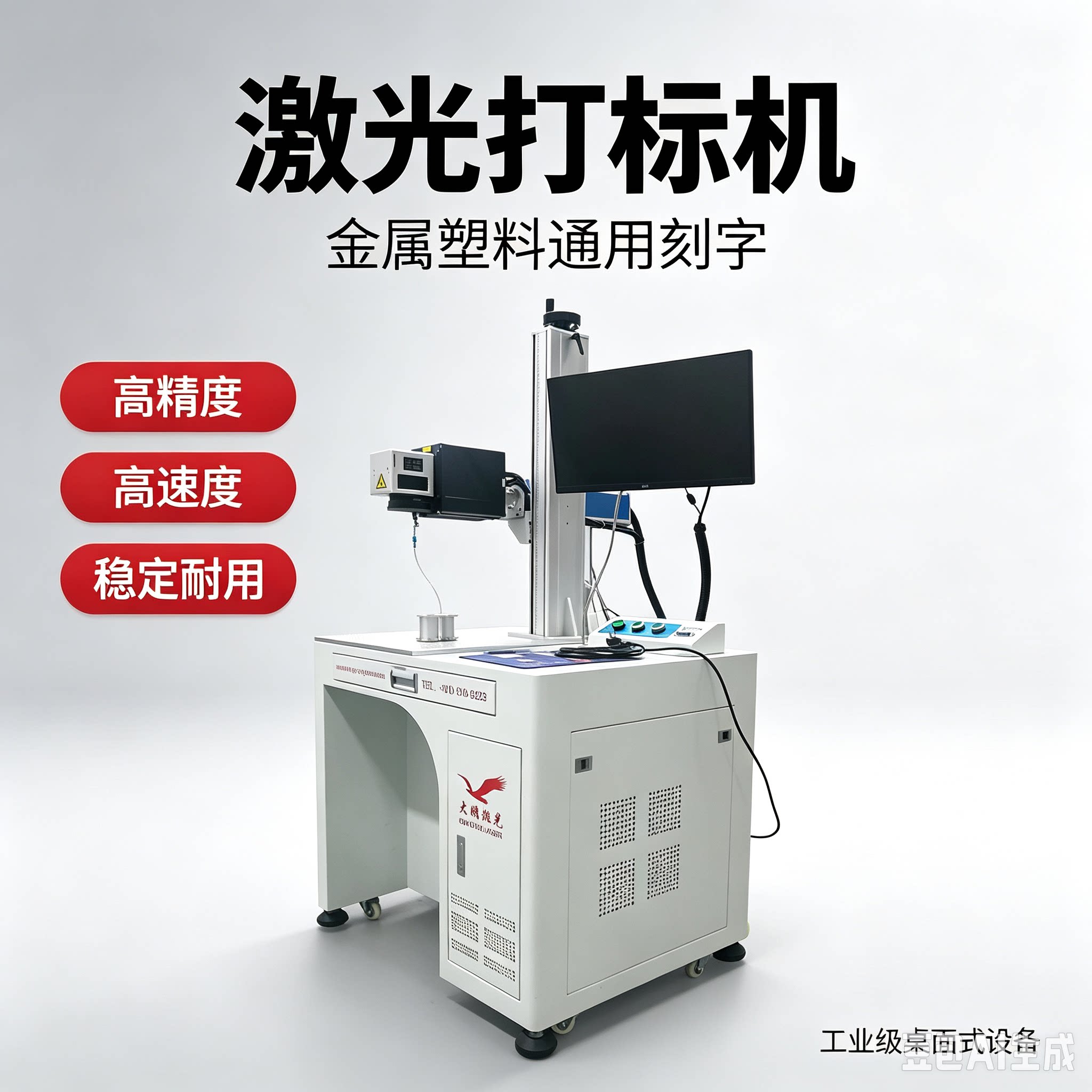 大鹏光纤激光打标机金属不锈钢铭牌铝型材打标打码刻字雕刻清晰DP