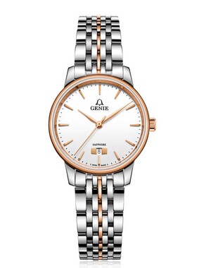 瑞士 GENIE爵尼表石英手表 女表 GNQ-T2023L-RW 日历 正品 2023