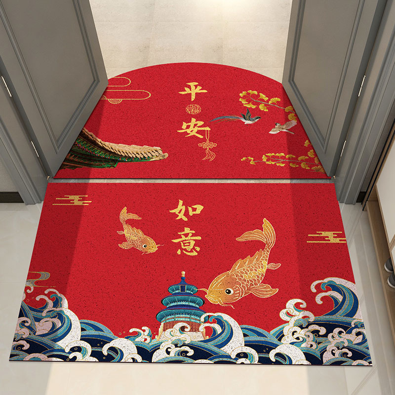 入户门地垫出入平安丝圈中式半圆