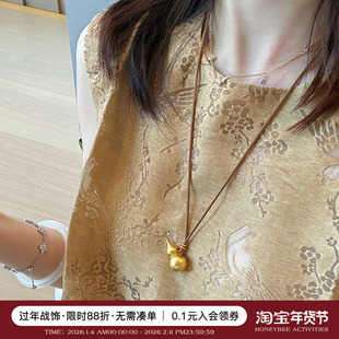 【超值福利款】韦雪 王嘉尔同款 绳子款金色葫芦项链百搭毛衣链