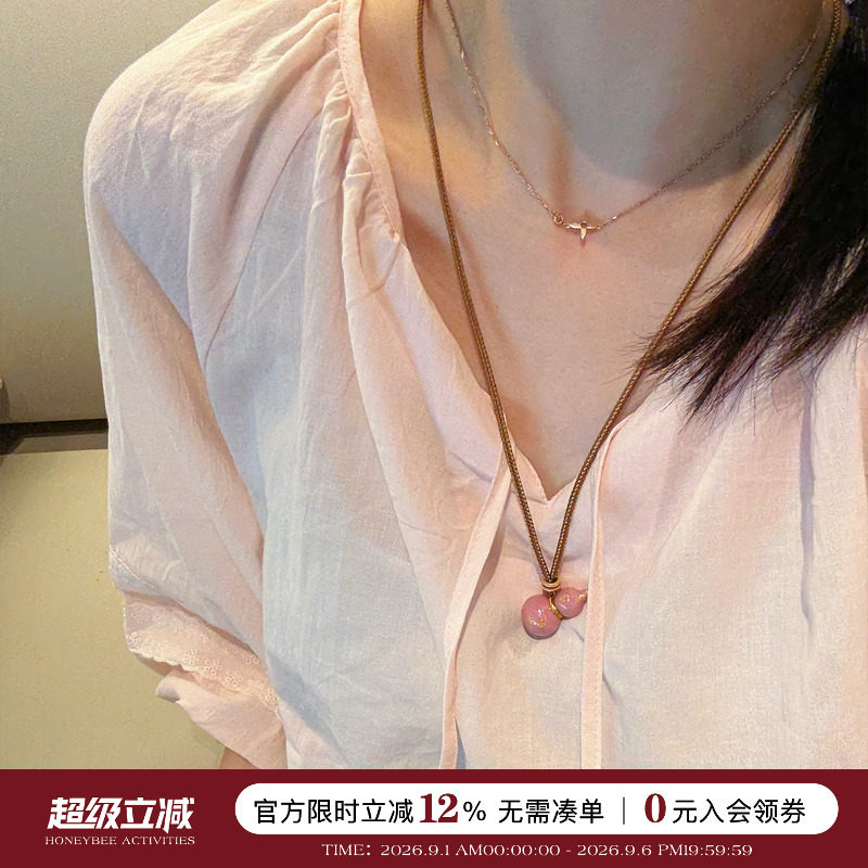 彩色滴油珐琅葫芦项链长款配饰图片