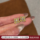 蜜蜂妈手作 古法点钻十字金刚杵耳钉女小众复古百搭耳饰生日礼物