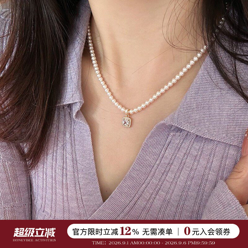 蜜蜂妈手作施家小米珠珍珠项链图片