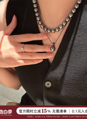 倪妮同款大溪地色黑珍珠项链女