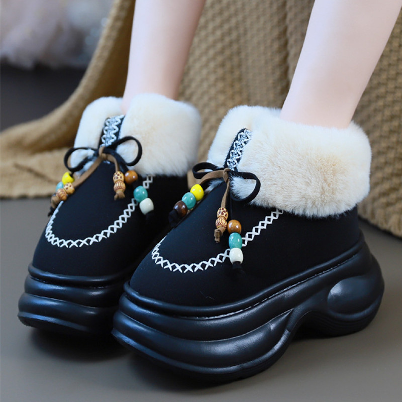 包跟厚底棉拖鞋女高跟室内居家