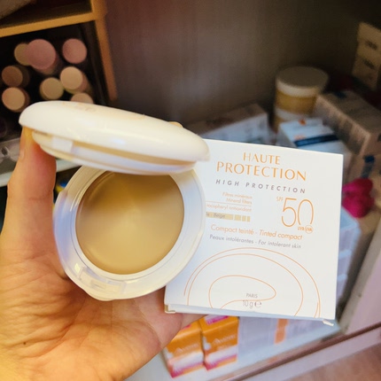 雅漾avene高倍防晒矿物遮瑕粉饼UVB防水隔离遮瑕SPF50自然肤色10g