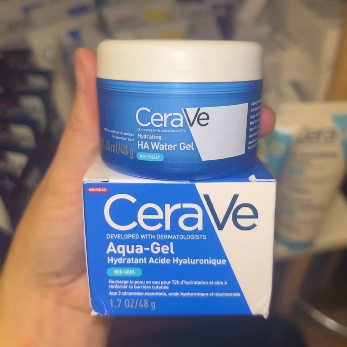 新品法国cerave适乐肤透明质酸水凝保湿霜48g保湿啫喱补水油肌