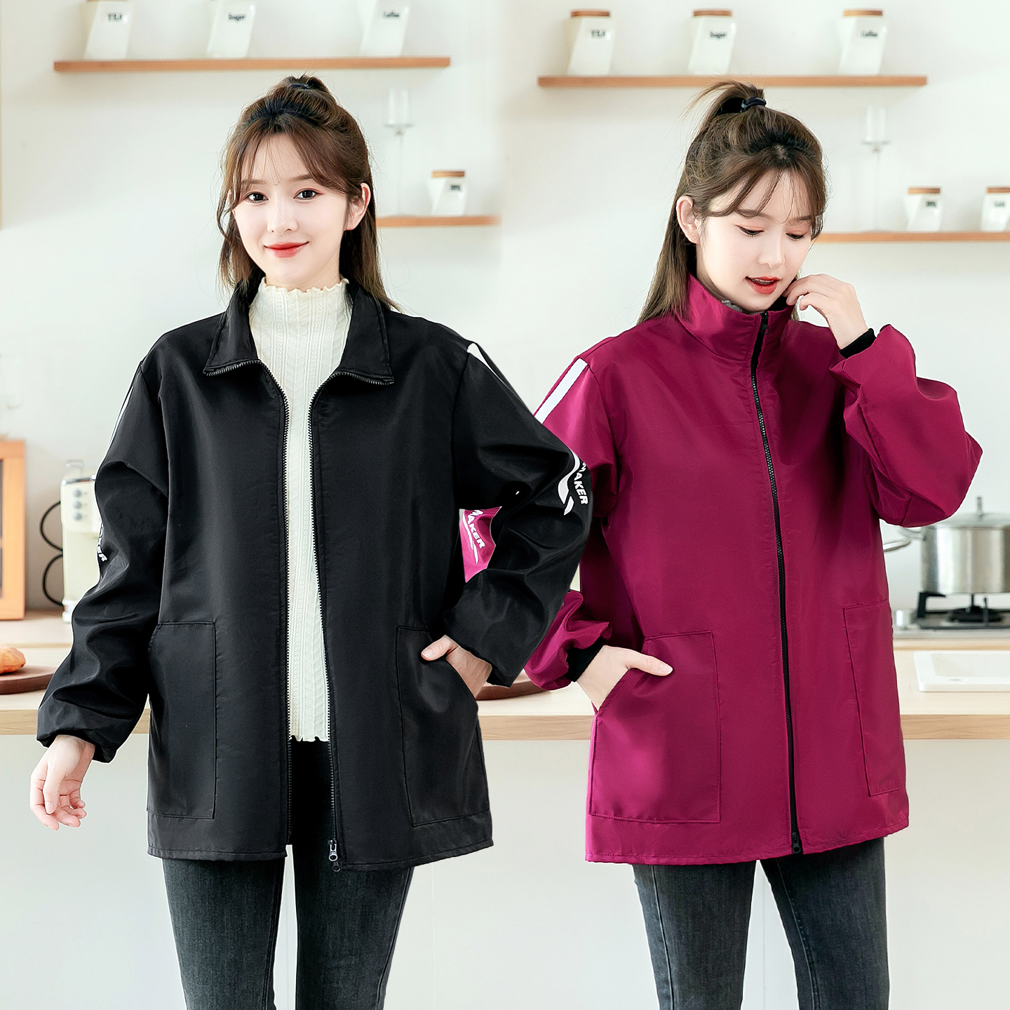 2025新款罩衣女冬防水长袖翻领围裙厨房家用防油罩衣耐脏男工作服