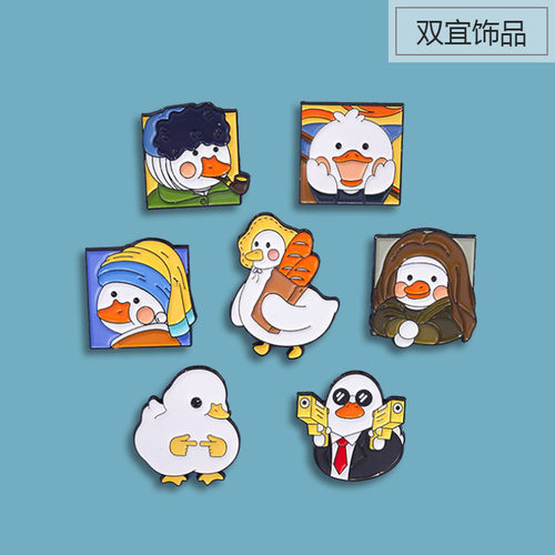 油画徽章创意鸭嘴别针百搭勋章