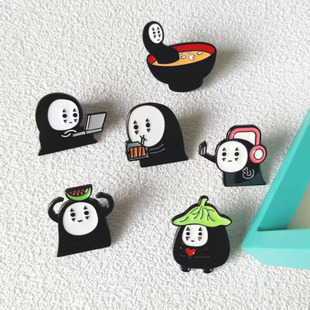 白脸面具人日系动漫卡通徽章 可爱趣味胸章衣饰别针襟章包包勋章
